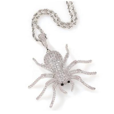 China Hiphop New Fashion Spider Pendant and Twist Chain Necklace Wholesales Luxury Custom Diamond Designer Hip Hop Luxury Jewelry for sale