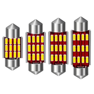 China 12V Aluminum Indoor Festoon LED Light 12SMD 31MM 36MM 39MM 42MM C5W 4014 for sale