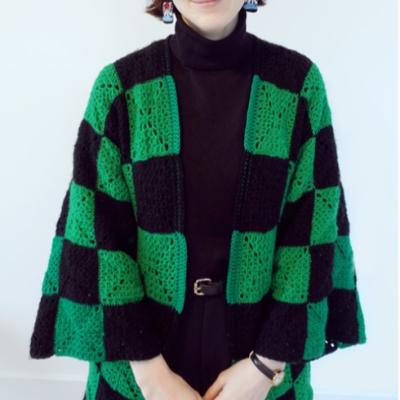 China Breathable custom chunky crochet women knitted sweater cardigan demon slayer inspired kimono cardigan for sale