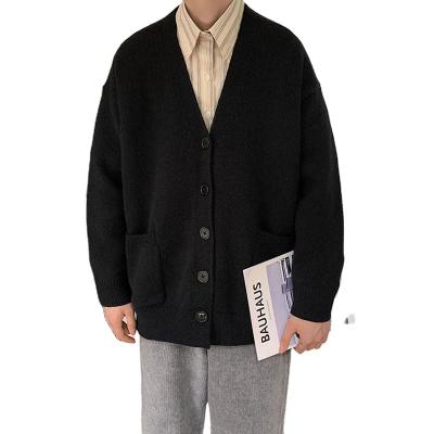 China Autumn and winter simple loose lazy men's cardigan men's sweater anti-shrink knitting can be customized for sale