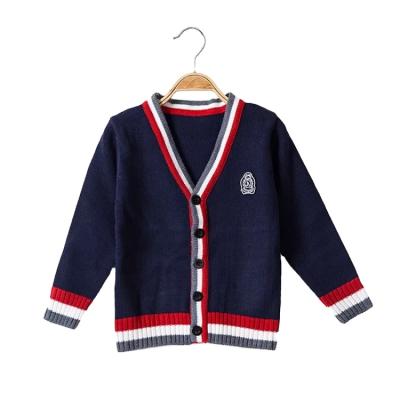 China School Factory Custom Boys And Girls Striped Knitwear School Uniform Sweater / Pullovers for sale