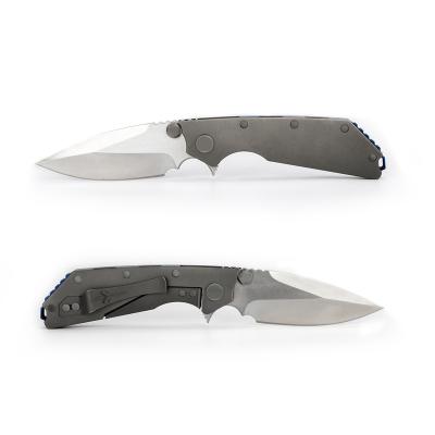 China Doc's Non-Variable Superior Titanium Steel Handle Pocket Folding Knife. Alloy Knives MT D2 for sale