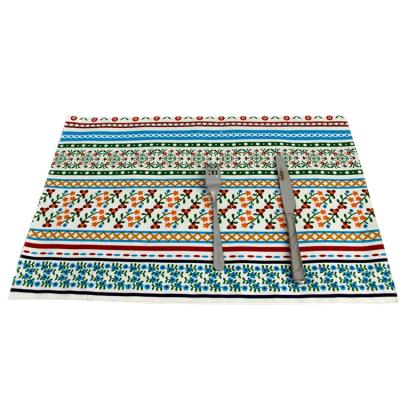 China Contemporary Wholesale White Cotton Place Mat Fabric Place Mats Custom Printed Place Mats For Kitchen Table for sale