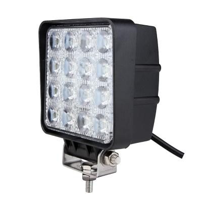 China Die-cast aluminum housing; PC Lens Most Popular Square 4inch 48W Car LED Flood Beam Top Quality Model for sale