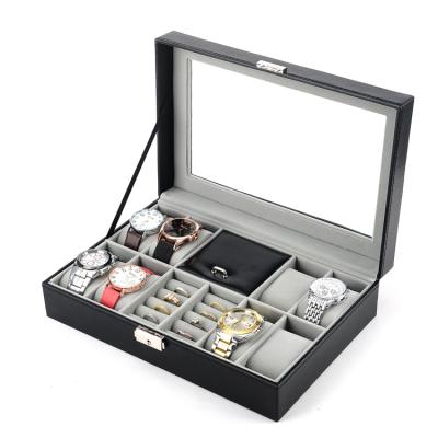 China Square Leather Rings And Exclusive Watch Packaging Box Watch Storage Box for sale