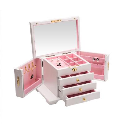 China Creative wooden jewelry box earrings jewelry storage gift box bracelet link decoration box for sale