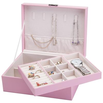 China High Quality Luxury Leather Magnetic Jewelry Box Boxes For Rings Packaging Boxes Jewelry Necklace Black for sale