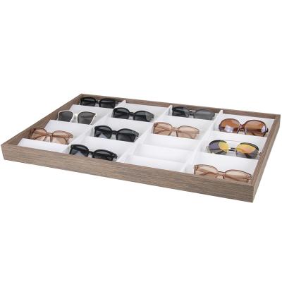 China High Quality Wooden Case Sales of Black Walnut Glass Sunglasses All 24 Show Tray Ladder Props YFT84 for sale