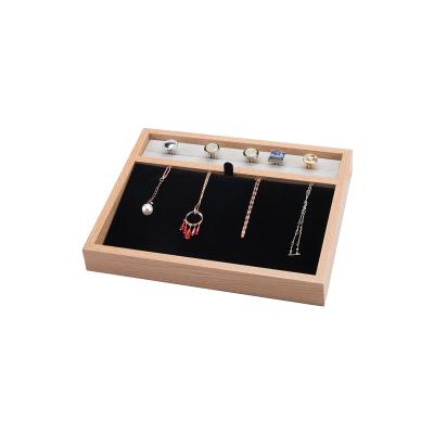 China Wooden Velvet Jewelry Packaging Set Boxes Luxury Ring Box Necklace Gift Box Two-in-One Panties for sale