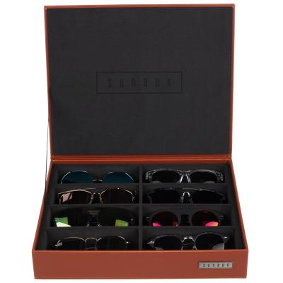 China Innovative PU Display Box 8 Slots Book Eyewear Box Eyewear Packaging Box for sale