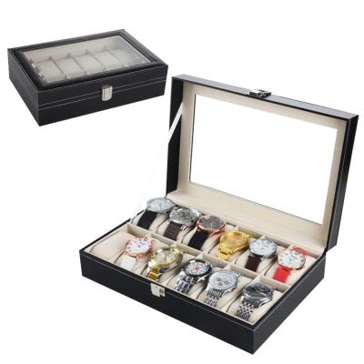 China Leather 12 Slots Leather Watch Travel Box Manufacturers Watch Gift Presentation Box Leather Cheap Gift Boxes For Watches for sale