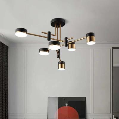 China The Nordic Modern Minimalist Black Balanced Bedroom Dining Room Chandelier for sale