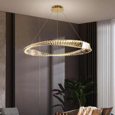 China Light wrap a lot circle Italian light luxury restaurant living room modern simple infinity style chandelier for sale