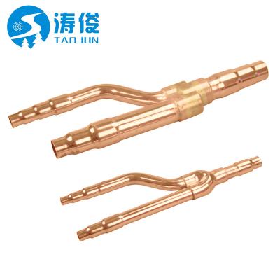 China Commercial Y Branch Kits Copper Branch Pipe Dispersion Pipe for Air Conditioner and Refrigerator for sale