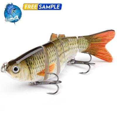 China ABS VTAVTA PESCA 4inch/18g Plastic Hard Artificial Fishing Tackle Products Joined Swim Bait Segmented Lures Fishing for sale