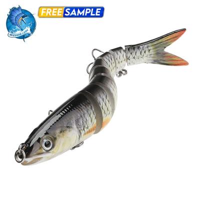 China Vivid Fish Action Swimming Samples Spare 19g 8 Section 135mm Joined Hard Body Saltwater Fish Lures Bait Swimbait for sale