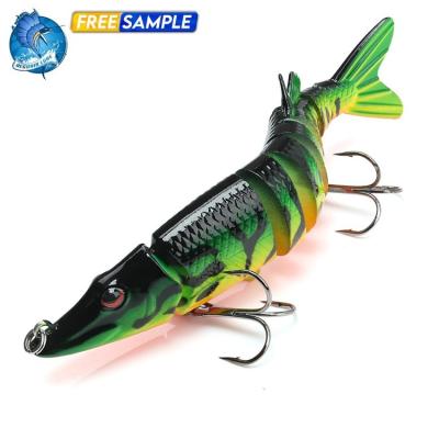 China ABS 8 Segments Swimbait Multi Bait Hard Plastic Realistic Jointed Fishing Lure Holographic Fish for sale