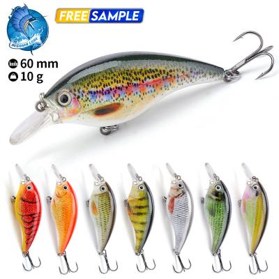 China Cheap Wholesale Bulk Deep Minnow Swimming Brown Trout Fishing Crankbaits Diver Crankbait Squarebill Vivid Fish Action for sale