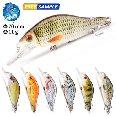 China Vivid Fish Action Custom Logo Fish Lures Supplier Bulk Swim Fishing Lures Wobbler 70mm Cheap Tide 11g Hard Minnow Lures Trolling for sale