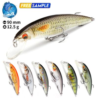 China Vivid Fish Action 90mm Lures Swimming Hard Brown Trout Fishing Crankbaits 12 Grams OEM ABS Hard Plastic Wobbler Minnow Fishing Lure for sale