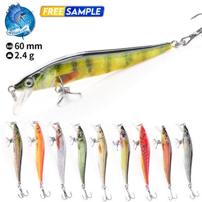 China Vivid Fish Action 60mm Black 2.4g Swimming Minnow Lure Artificial Bait Fish Perch Lure Ultralight Freshwater Fishing Lures for sale