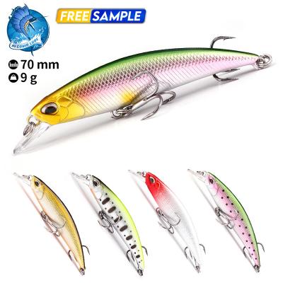 China Hard Trolling Minnow Top Right Action Swimming Vivid Fish Lure Fishing Saltwater Minnow Sinking Plastic Groundbaits for sale