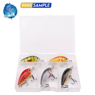 China Crankbait Fishing Lures 3.5cm 4g Topwater Mini Fishing Crank Lure Bait White ABS Plastic Small For Bass Trout Minnow Artificial Hard Groundbaits for sale