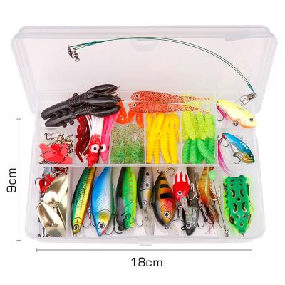 China 122pcs Vivid Fish Swimming Action Hard Bait Soft Lure Kit Jig Kit Crankbait Snap Minnow Mixed Fishing Wobbler Fishing Lure Set for sale