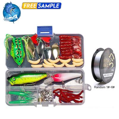 China Vivid Fish Swimming Action 56pcs Mixed Hard Lure Fishing Set Matched Soft Frog Lures Minnow Snap Crankbait Wobbler Kit for sale