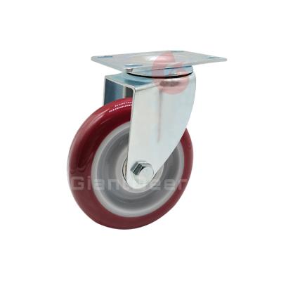 China PIVOT Customized Good Quality 3 Inch Medium Duty Casters Red 4 Inch Swivel PU Caster Wheels for sale