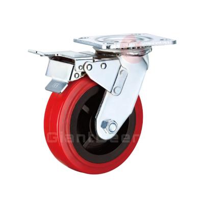 China Swivle With Brake Professional Supplier Heavy Duty 4 Inch 5 Inch 6 Inch 8 Inch PVC Caster Wheel for sale