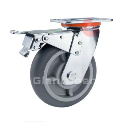 China Swivel with high quality heavy duty wheels and brake galvanized iron casters for industry for sale