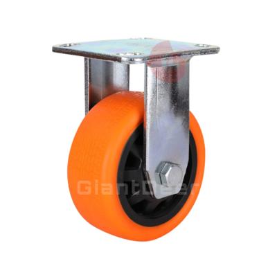 China Good Quality Heavy Duty 4 Inch Rigid 5 Inch 6 Inch 8 Inch Rigid Caster Orange Polyurethane Caster Wheel for sale