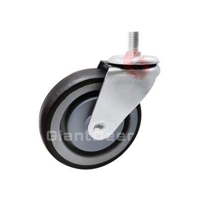 China Wholesale PU and TPR Stem M12*18mm M12*30mm Swivel Supermarket Trolley Trolley Caster Wheels for sale