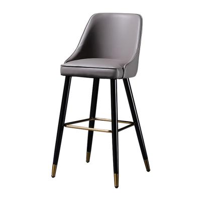 China Durable Metal Gray Fabric Modern Stainless Steel Wood Barstool Modern High Sales New Design for sale