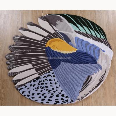 China Non-slip custom hand tufted wool-acrylic blanket and rug for home decoration for sale