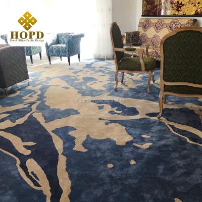 China Anti-stain fire resistant carpet with 100% nylon 4.5pounds hand tufted carpet for nursing home for sale