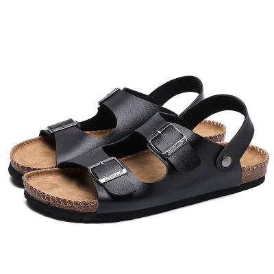 China Fashion Flat Couples Arch Support Men Beach Buckle Adjustable Straps Close Up Footbed Sandals for sale