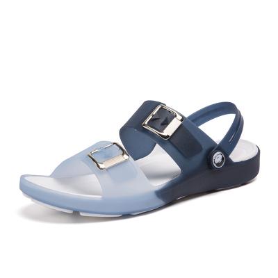 China 2021 Fashion Summer Soft Unique Men's Sandal Two Adjustable Buckle Straps Freeze Beach Sandals For Men for sale