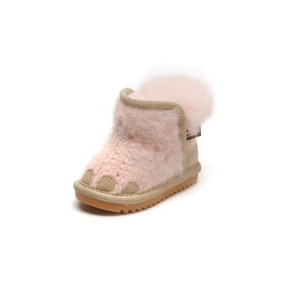 China Fashion Round Fur Collar Babies Snow Toddler Casual Shoes Winter Sheepskin Fur Snow Boots for sale