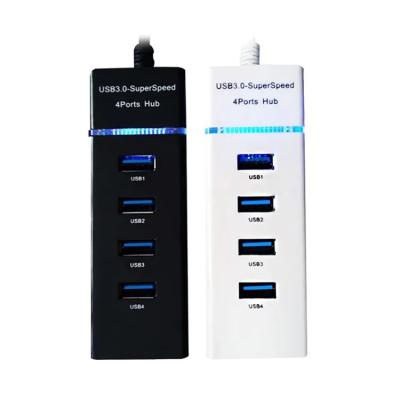 China ABS+Aluminum Alloy 4 in1 Port USB 3.0 Hub With 30cm Long Cable For Laptop PC MacBook Mac Pro for sale