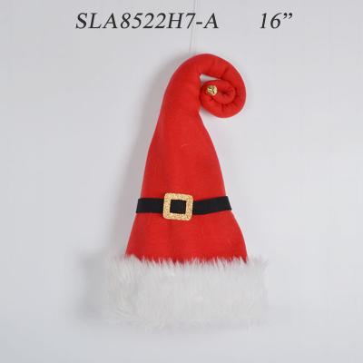 China Unique Christmas Decorative Cloth Christmas Deoration Design Santa Hat Red Tree Topper for sale