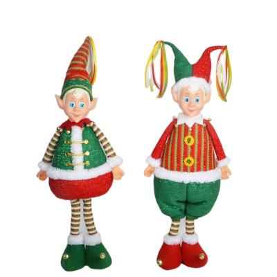 China 2021 Standing Christmas Decoration Navidad Christmas Elf Dolls Plush Toy Decoration With Small Bell for sale