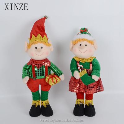 China 2020 New Arrival Handmade Holding Cute Soft Plush Stuffed Elves With Gift Box Christmas Elf Decorative Fabbric Toy Supplies for sale