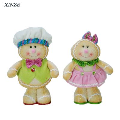 China Christamas Decoration Stuffed Gingerbread Man Handmade Craft Christmas Decoration for sale