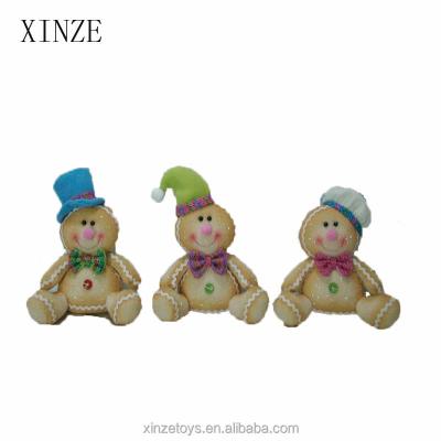 China Polyester Plush Christmas Gingerbread Man Toy Promotional Customized Soft Wholesale for sale