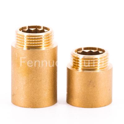 China Connecting high quality forged brass pipe thread extensions plumbing threaded pipe fittings F*M brass nickel chrome palted for sale