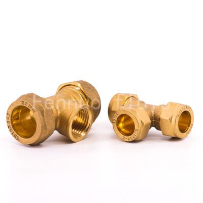 China Connect to 2020 Copper Pipe System Hot Sale 10mm Pipe Tee Compression Copper Tube Fittings for Water System for sale