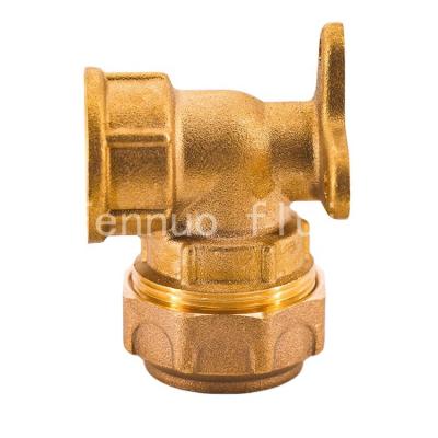 China Connect to Chinese PE Pipe System Manufacturer Wall Plated Brass Forged Elbow Compression PE Pipe Fitting for Coupling Fittings for sale