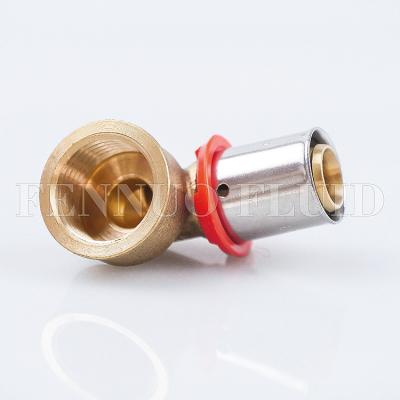 China Pex pipe accessories pex fittings brass press fitting female elbow for pex pipe 20mm Europe standard for sale